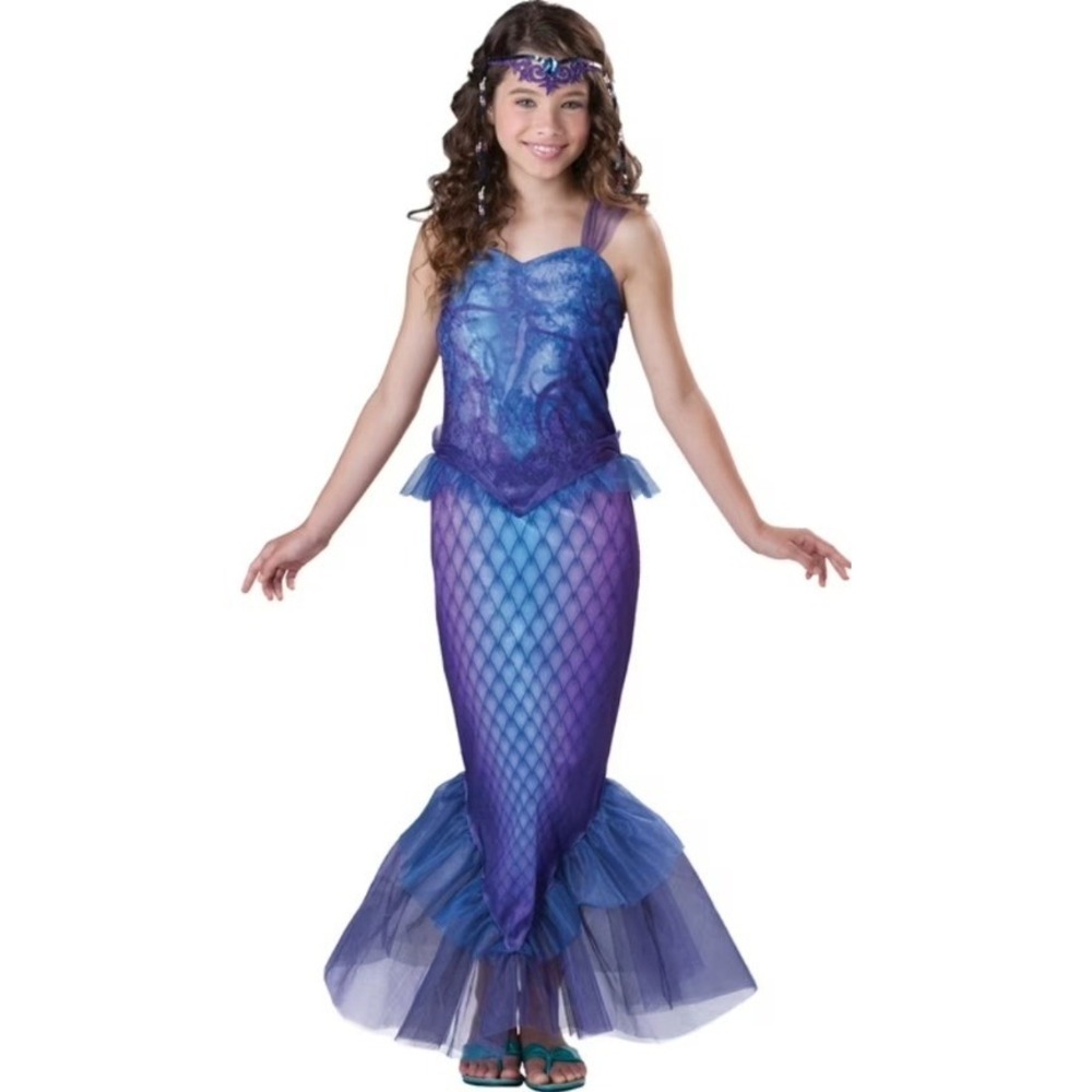 InCharacter Mysterious Mermaid Costume Dress Headpiece Size 12-14 Halloween NEW